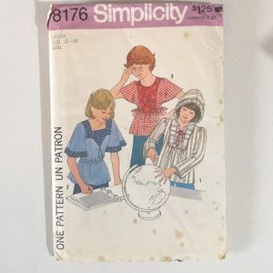 💥3/20💥 Vintage 1977 Girls’ Top Simplicity 8176 Size Large 12-14